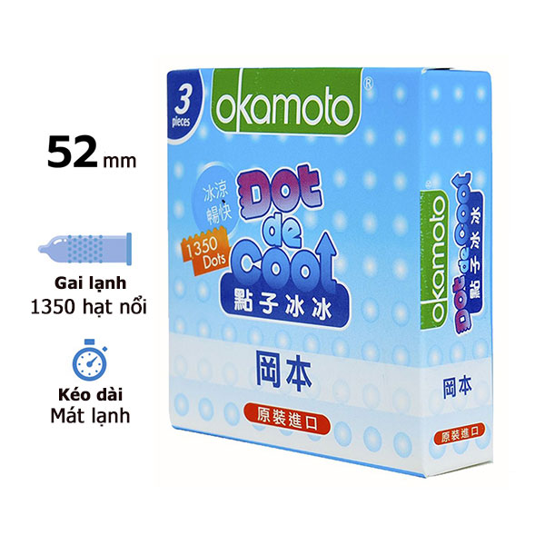 Bao cao su chống xuất tinh sớm Okamoto Dot De Cool