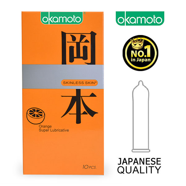 Bao cao su hương cam Okamoto Skinless Skin Orange