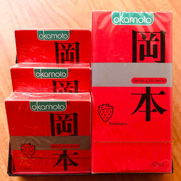 Bao cao su Okamoto Strawberry hương Dâu tây ngọt ngào
