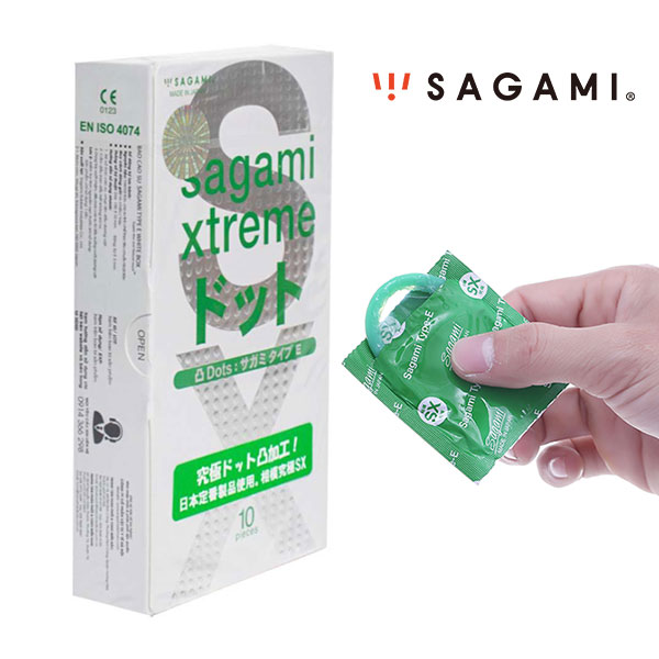 Bao Cao Su Sagami Xtreme White Siêu Mỏng Có Gai Nổi